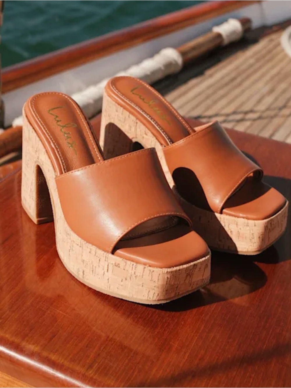 Lulus Drexel Brown Platform Slide Sandals - Size 7.5